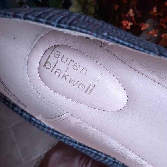 NWOT, lauren blakwell, BRIGITTA,Buckle, Round Toe, Glen Plaid Flats, Size 9 1/2 - Picture 4 of 8